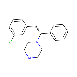 Clc1cccc(C[C@H](c2ccccc2)N2CCNCC2)c1 ZINC000036093202