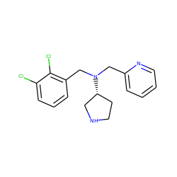 Clc1cccc(CN(Cc2ccccn2)[C@@H]2CCNC2)c1Cl ZINC000028948793