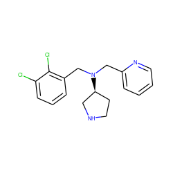 Clc1cccc(CN(Cc2ccccn2)[C@H]2CCNC2)c1Cl ZINC000028948797