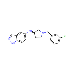 Clc1cccc(CN2CC[C@@H](Nc3ccc4[nH]ncc4c3)C2)c1 ZINC000028642176