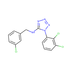 Clc1cccc(CNc2nnnn2-c2cccc(Cl)c2Cl)c1 ZINC000071333540