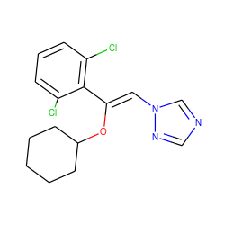 Clc1cccc(Cl)c1/C(=C/n1cncn1)OC1CCCCC1 ZINC000026268507