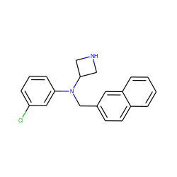 Clc1cccc(N(Cc2ccc3ccccc3c2)C2CNC2)c1 ZINC000299829142