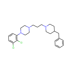 Clc1cccc(N2CCN(CCCN3CCC(Cc4ccccc4)CC3)CC2)c1Cl ZINC000653737464