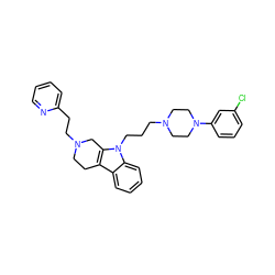 Clc1cccc(N2CCN(CCCn3c4c(c5ccccc53)CCN(CCc3ccccn3)C4)CC2)c1 ZINC000036093031