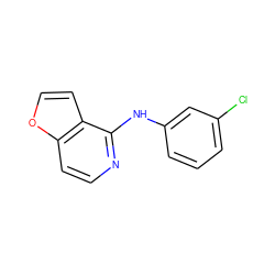 Clc1cccc(Nc2nccc3occc23)c1 ZINC000137869192