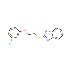 Clc1cccc(OCCSc2nc3ccccc3[nH]2)c1 ZINC000015275567