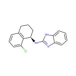 Clc1cccc2c1[C@H](Nc1nc3ccccc3[nH]1)CCC2 ZINC000040866902