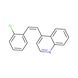 Clc1ccccc1/C=C\c1ccnc2ccccc12 ZINC000012671128