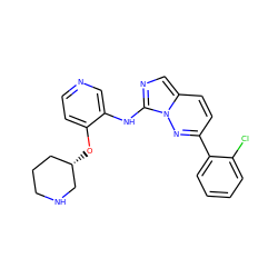 Clc1ccccc1-c1ccc2cnc(Nc3cnccc3O[C@H]3CCCNC3)n2n1 ZINC000142972796