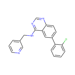 Clc1ccccc1-c1ccc2ncnc(NCc3cccnc3)c2c1 ZINC000004258325