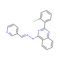 Clc1ccccc1-c1nc(N/N=C/c2cccnc2)c2ccccc2n1 ZINC000004863104