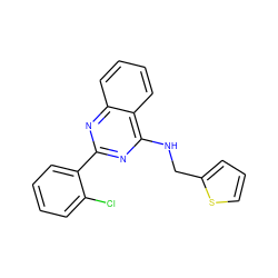 Clc1ccccc1-c1nc(NCc2cccs2)c2ccccc2n1 ZINC000004266199