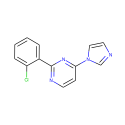 Clc1ccccc1-c1nccc(-n2ccnc2)n1 ZINC000004239461