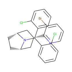 Clc1ccccc1C(c1ccccc1Cl)N1[C@H]2CC[C@@H]1C[C@H](c1ncccc1Br)C2 ZINC000103229898