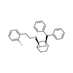 Clc1ccccc1CCN[C@@H]1C2CCN(CC2)[C@@H]1C(c1ccccc1)c1ccccc1 ZINC000027635897