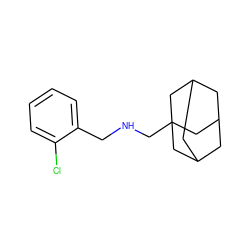 Clc1ccccc1CNCC12CC3CC(CC(C3)C1)C2 ZINC000013587521