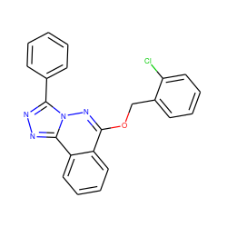 Clc1ccccc1COc1nn2c(-c3ccccc3)nnc2c2ccccc12 ZINC000013559975