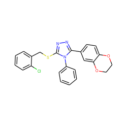 Clc1ccccc1CSc1nnc(-c2ccc3c(c2)OCCO3)n1-c1ccccc1 ZINC000072142454