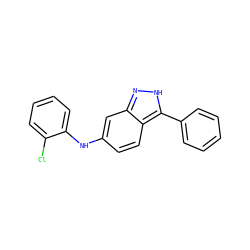 Clc1ccccc1Nc1ccc2c(-c3ccccc3)[nH]nc2c1 ZINC000003816998