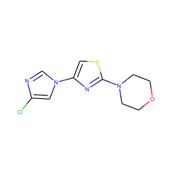 Clc1cn(-c2csc(N3CCOCC3)n2)cn1 ZINC000299824433