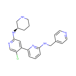 Clc1cnc(N[C@@H]2CCCNC2)cc1-c1cccc(NCc2ccncc2)n1 ZINC000169703691