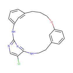 Clc1cnc2nc1NCCc1cccc(c1)OCCCc1cccc(c1)N2 ZINC000142442949