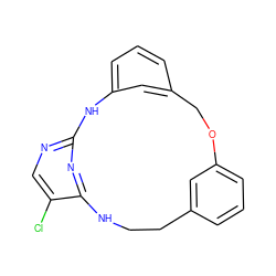 Clc1cnc2nc1NCCc1cccc(c1)OCc1cccc(c1)N2 ZINC000142437269