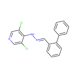 Clc1cncc(Cl)c1N/N=C/c1ccccc1-c1ccccc1 ZINC000028571851