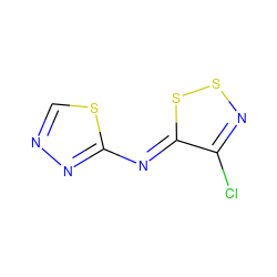 Clc1nss/c1=N\c1nncs1 ZINC000012408944