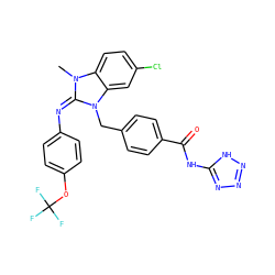 Cn1/c(=N/c2ccc(OC(F)(F)F)cc2)n(Cc2ccc(C(=O)Nc3nnn[nH]3)cc2)c2cc(Cl)ccc21 ZINC000101455524