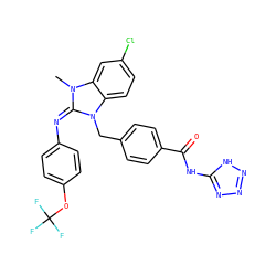 Cn1/c(=N/c2ccc(OC(F)(F)F)cc2)n(Cc2ccc(C(=O)Nc3nnn[nH]3)cc2)c2ccc(Cl)cc21 ZINC000101455534