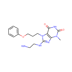 Cn1c(=O)[nH]c(=O)c2c1nc(NCCN)n2CCCOc1ccccc1 ZINC000004911582