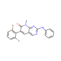 Cn1c(=O)c(-c2c(Br)cccc2Br)cc2cnc(Nc3ccccc3)nc21 ZINC000028136208