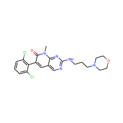 Cn1c(=O)c(-c2c(Cl)cccc2Cl)cc2cnc(NCCCN3CCOCC3)nc21 ZINC000021290154