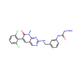 Cn1c(=O)c(-c2c(Cl)cccc2Cl)cc2cnc(NCc3cccc(NC(=O)CN)c3)nc21 ZINC000058592300