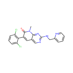 Cn1c(=O)c(-c2c(Cl)cccc2Cl)cc2cnc(NCc3ccccn3)nc21 ZINC000003832361