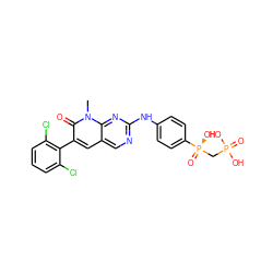 Cn1c(=O)c(-c2c(Cl)cccc2Cl)cc2cnc(Nc3ccc([P@](=O)(O)CP(=O)(O)O)cc3)nc21 ZINC000001554107