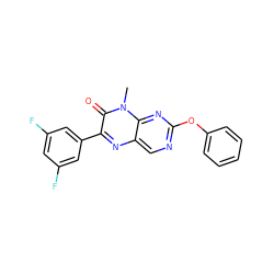 Cn1c(=O)c(-c2cc(F)cc(F)c2)nc2cnc(Oc3ccccc3)nc21 ZINC000004238385