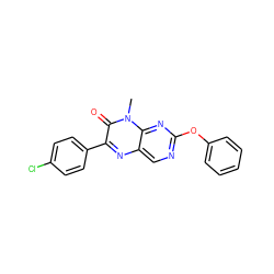Cn1c(=O)c(-c2ccc(Cl)cc2)nc2cnc(Oc3ccccc3)nc21 ZINC000004238329