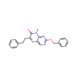 Cn1c(=O)c(CCc2ccccc2)nc2cnc(OCc3ccccc3)nc21 ZINC000004238580