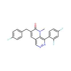 Cn1c(=O)c(Cc2ccc(F)cc2)cc2cnnc(-c3ccc(F)cc3F)c21 ZINC000064426442