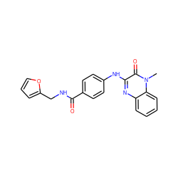 Cn1c(=O)c(Nc2ccc(C(=O)NCc3ccco3)cc2)nc2ccccc21 ZINC000013982629