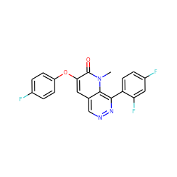 Cn1c(=O)c(Oc2ccc(F)cc2)cc2cnnc(-c3ccc(F)cc3F)c21 ZINC000064436759