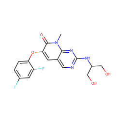 Cn1c(=O)c(Oc2ccc(F)cc2F)cc2cnc(NC(CO)CO)nc21 ZINC000071329860