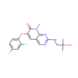 Cn1c(=O)c(Oc2ccc(F)cc2F)cc2cnc(NCC(C)(C)O)nc21 ZINC000071329831