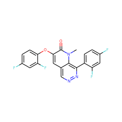 Cn1c(=O)c(Oc2ccc(F)cc2F)cc2cnnc(-c3ccc(F)cc3F)c21 ZINC000064417368