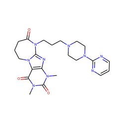 Cn1c(=O)c2c(nc3n2CCCC(=O)N3CCCN2CCN(c3ncccn3)CC2)n(C)c1=O ZINC000036412836