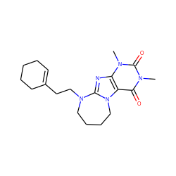 Cn1c(=O)c2c(nc3n2CCCCN3CCC2=CCCCC2)n(C)c1=O ZINC000095579397