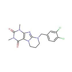 Cn1c(=O)c2c(nc3n2CCCN3Cc2ccc(Cl)c(Cl)c2)n(C)c1=O ZINC000103249941